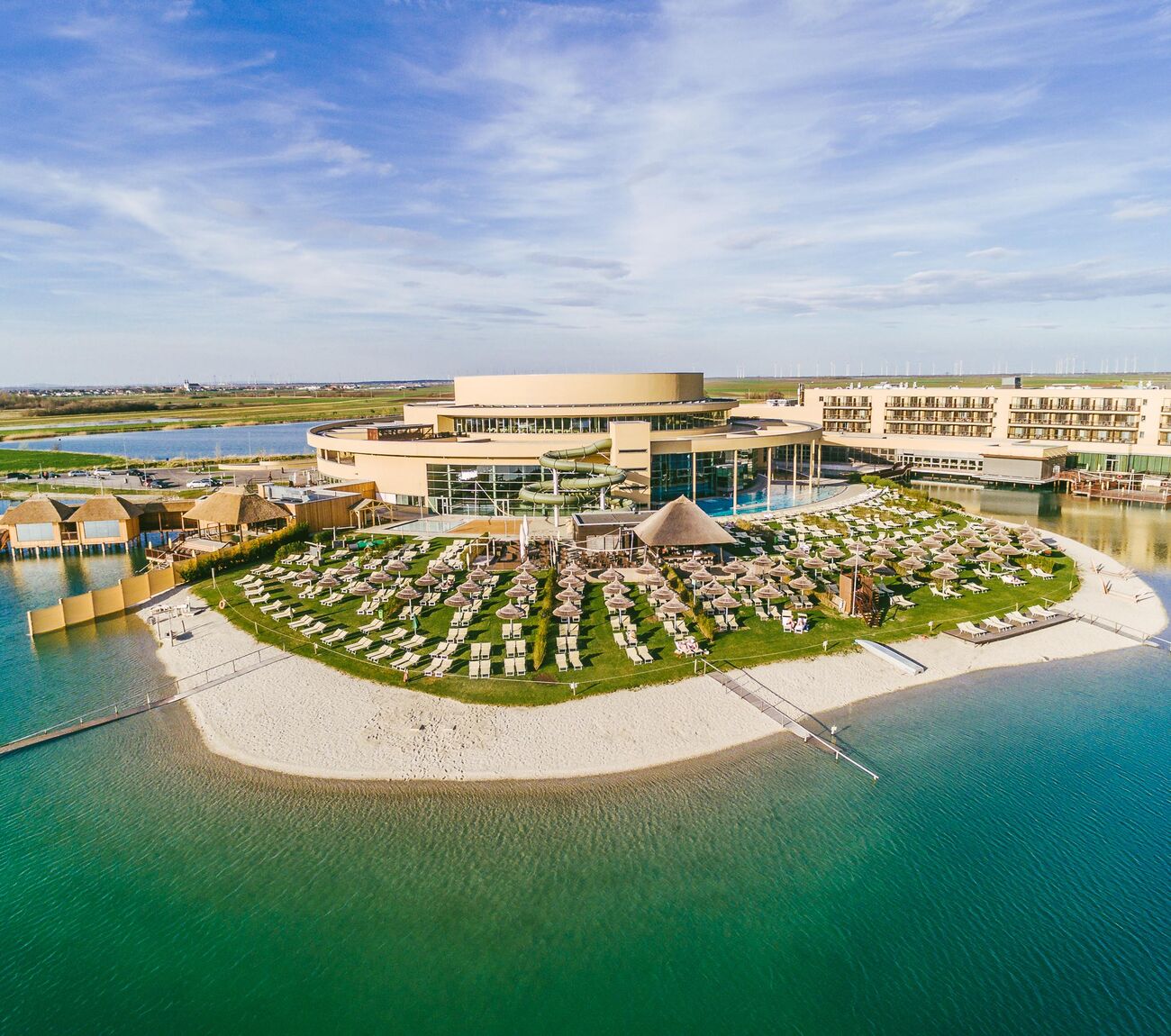 St. Martins Therme und Lodge und Summer Island Luftaufnahme
